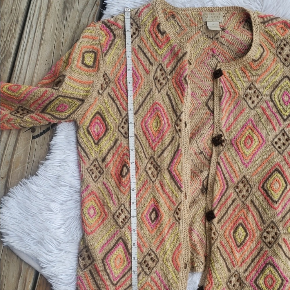 Crocheted Knit Bead Sigrid olsen Sport Cardigan - Picture 12 of 14